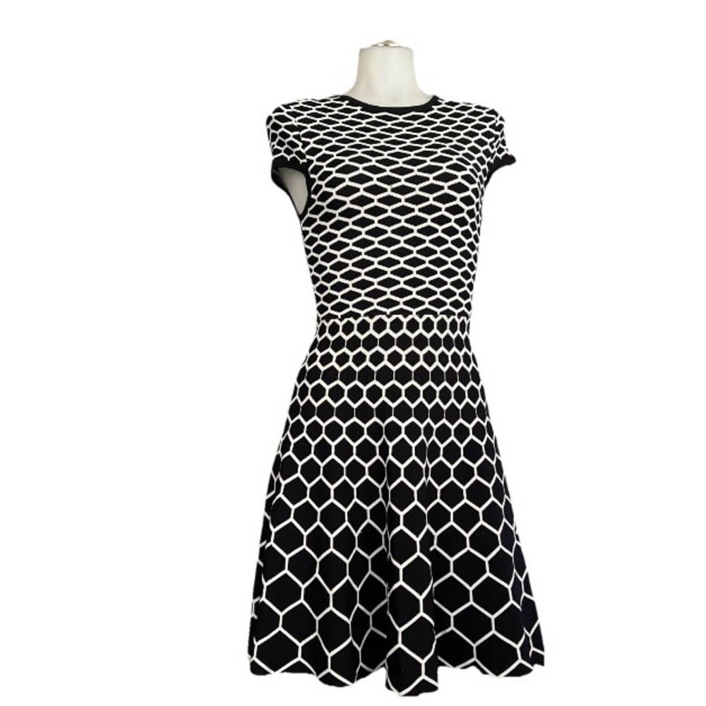 Jessica Simpson Black and White Fit and Flare Mini Dress size XS gently used.